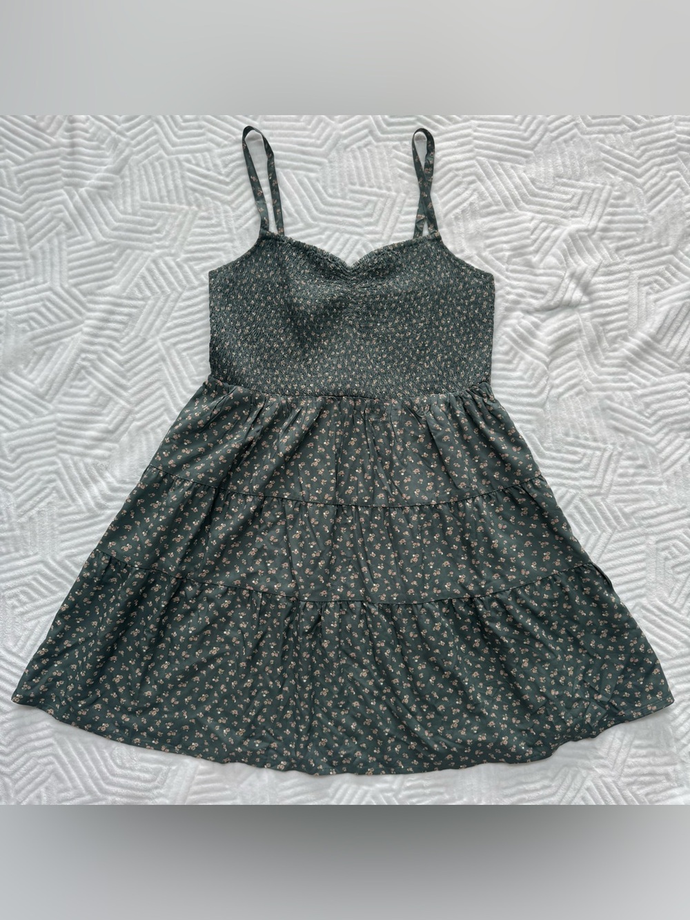 NWT MADEWELL Women's XL Tucker Tie Strap Minidress - Architect Green